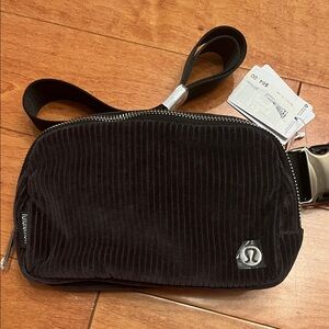 Lululemon corduroy dark grey belt bag nwt